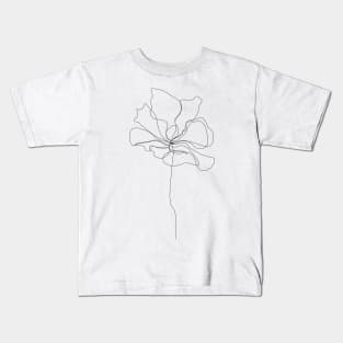 Minimalistic Linear Flower Kids T-Shirt